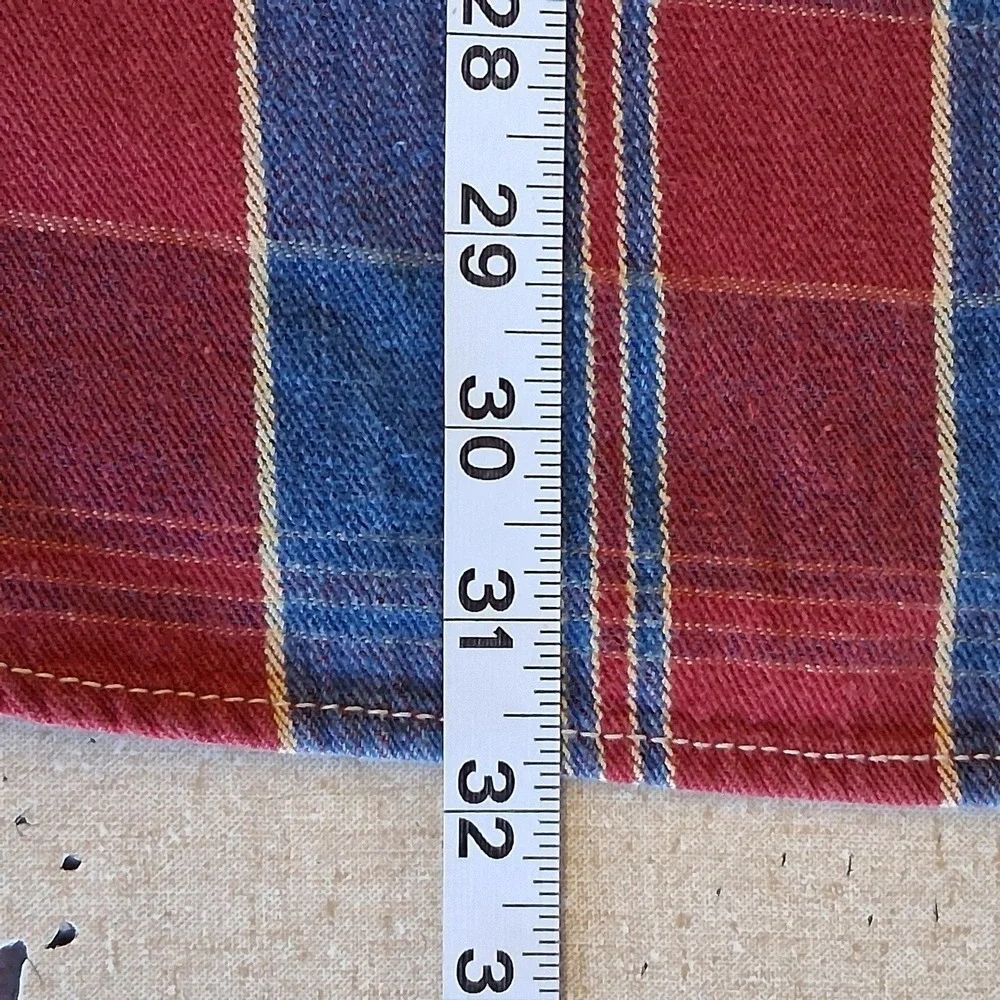 Vintage 1995 Levi's LS Plaid‎ Heavy Cotton Button Down Shirt Jacket Medium EUC